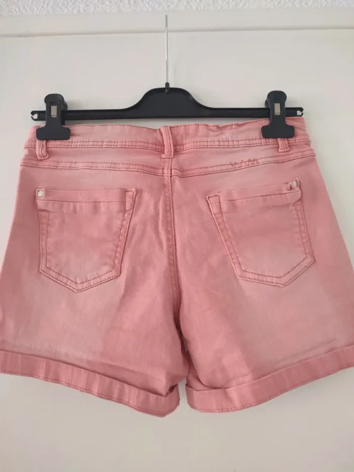 Short en jean corail - photo numéro 2