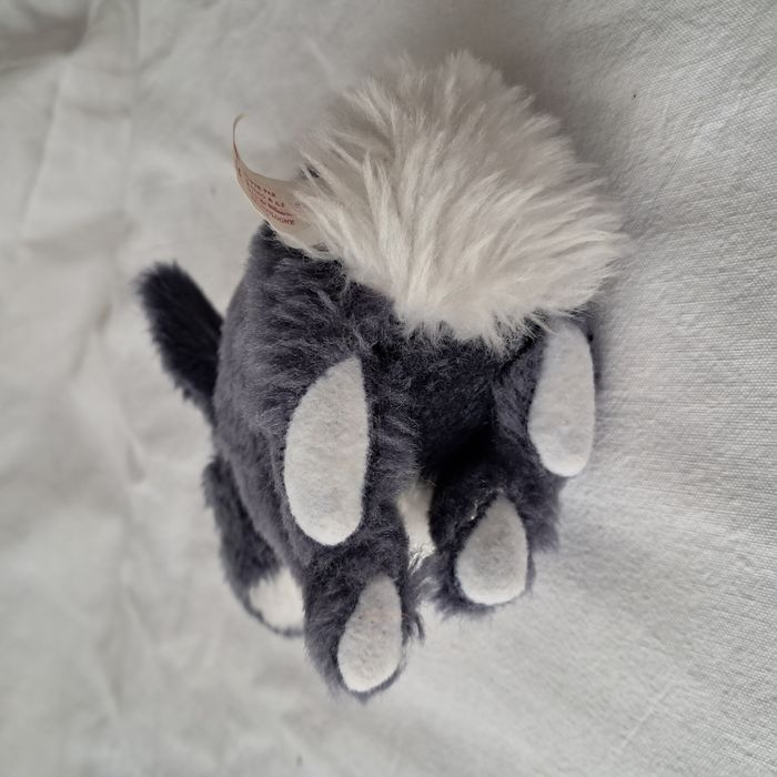 Doudou peluche lapin bleu gris Francoise Saget Hauteur 11 cm vintage 90's - photo numéro 5