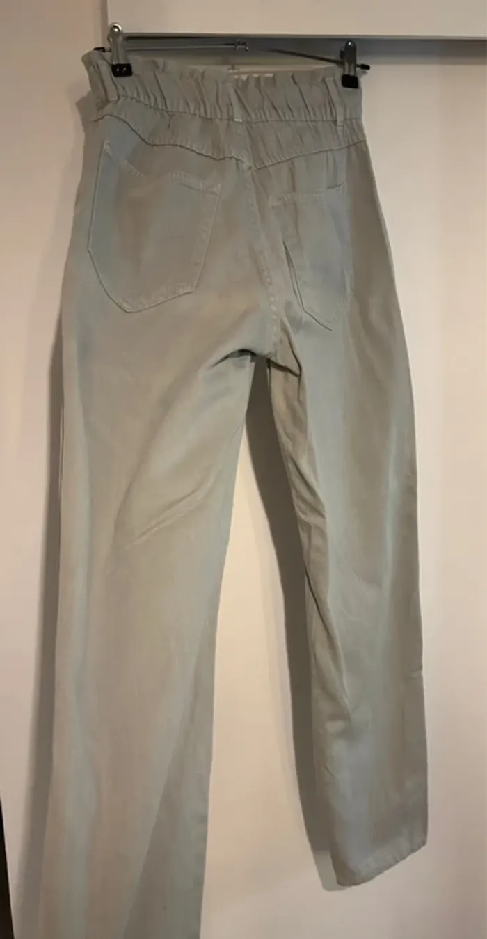Pantalon taille haute Pull&Bear vert clair - T 38 - photo numéro 6