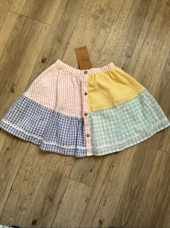 Jupe d’été Vichy jaune rose bleu vert 3/4 ans Next