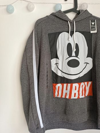 Sweat à capuche gris chiné motif Mickey Disney Undiz Taille M Neuf avec étiquette