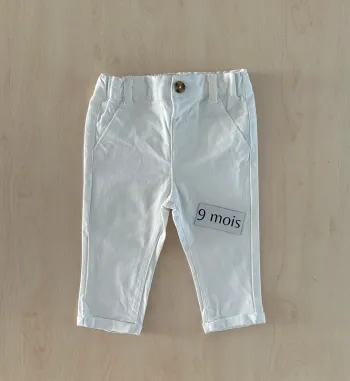 Pantalon blanc Kiabi 9 mois 69-72 cm