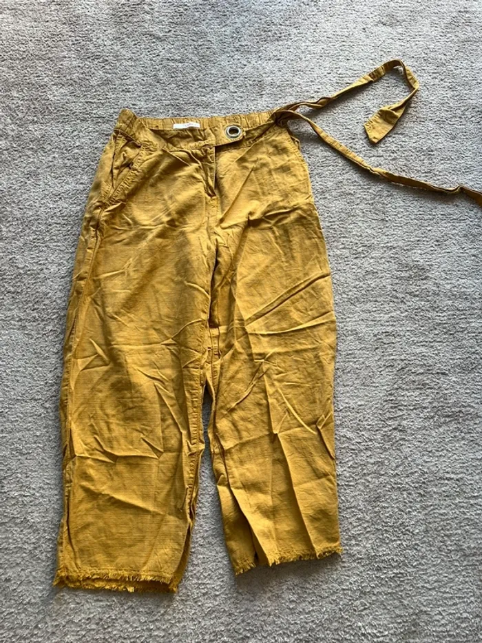 pantalon pour femme jaune Camaïeu