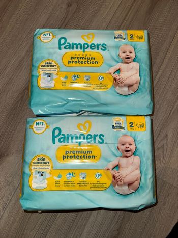 Lot de 2 paquets de couches Pampers  premium protection taille 2