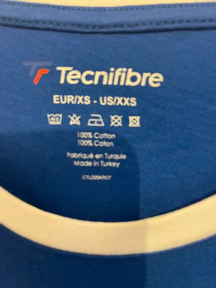 Tecnifibre- T shirt Cotton Tee Royal taille XS - photo numéro 4