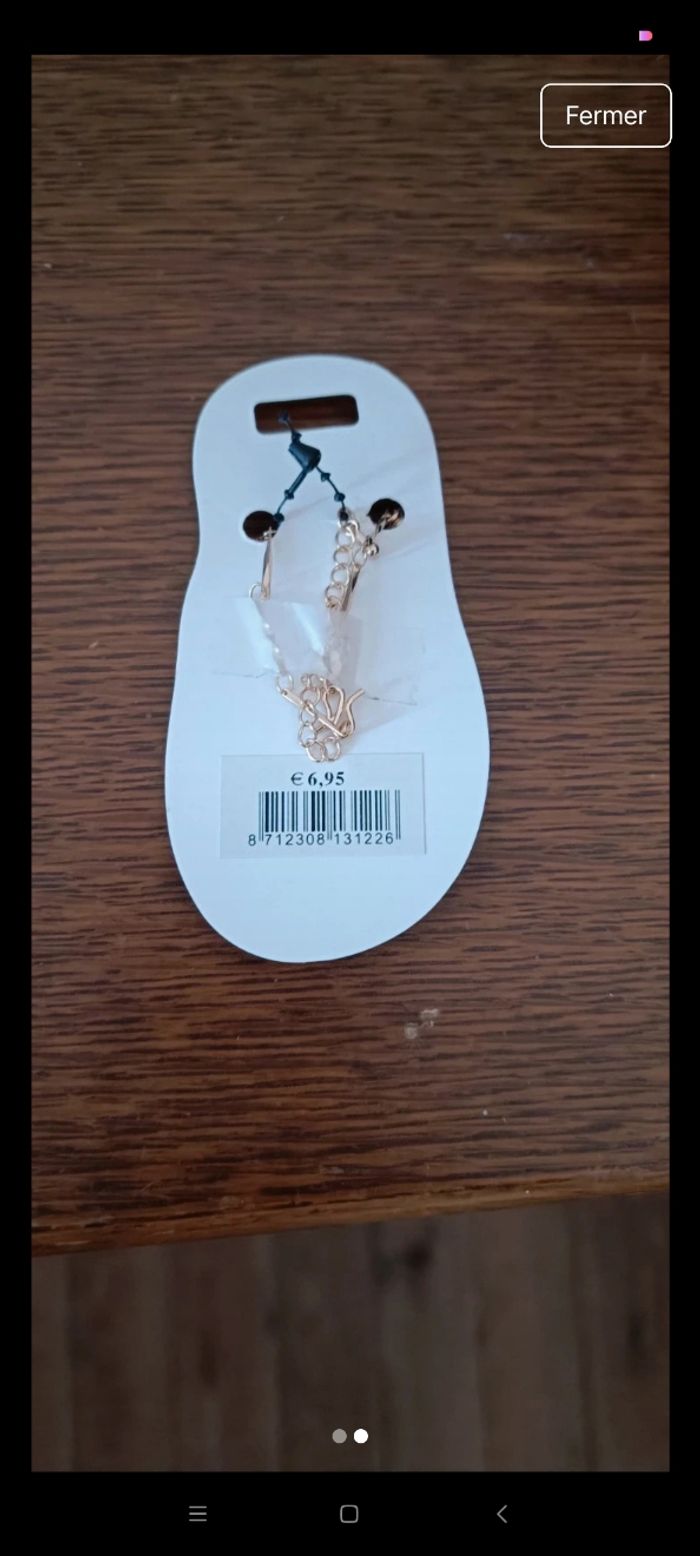 Chaîne de cheville dorer fantaisie à breloques - photo numéro 2