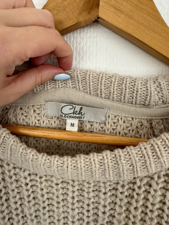Pull maille beige taille M - photo numéro 2