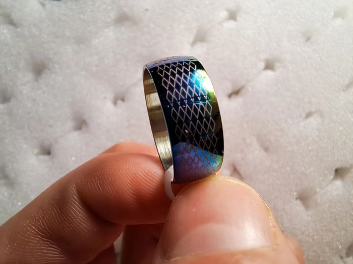 Bague acier inoxydable motifs - photo numéro 3