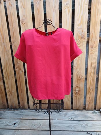 Jolie blouse à manches courtes rouge élégant Stradivarius taille L