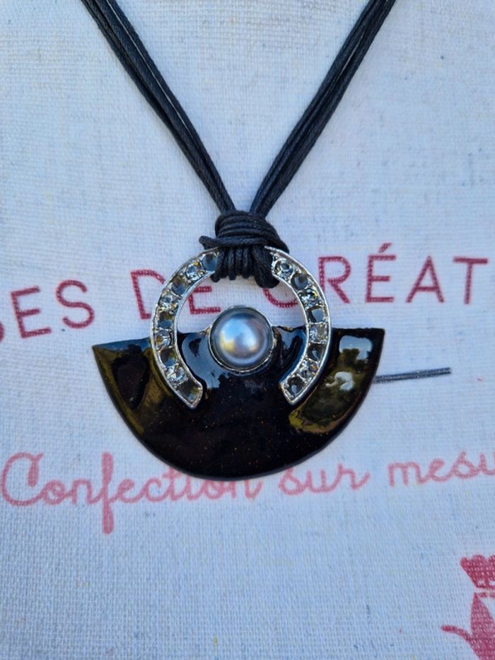 Collier fantaisie marron foncé - photo numéro 4