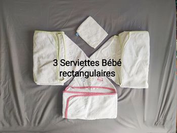 Serviettes Bébé rectangulaires x3