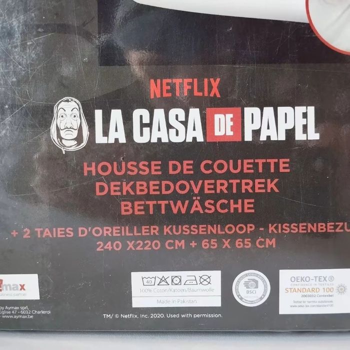 LA CASA DE PAPEL - PARURE DE LIT 240X220CM - BELLA CIAO '100% COTON - photo numéro 4