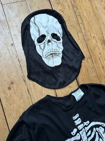Déguisement squelette combinaison et cagoule 10 ans 