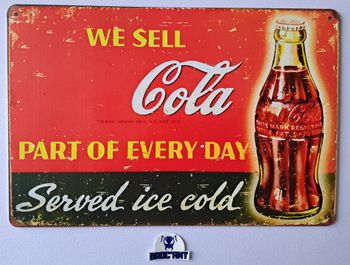 Plaque métallique déco Coca Cola "we sell part of every day"