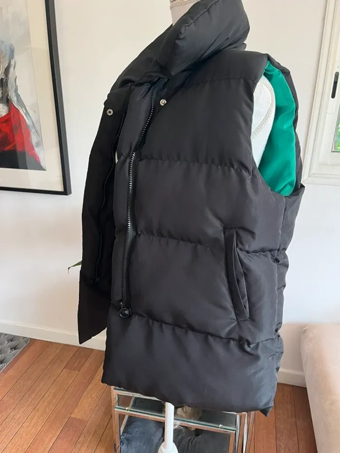 Veste sans manches doudoune noire et verte neuve taille L (40/42) - photo numéro 4