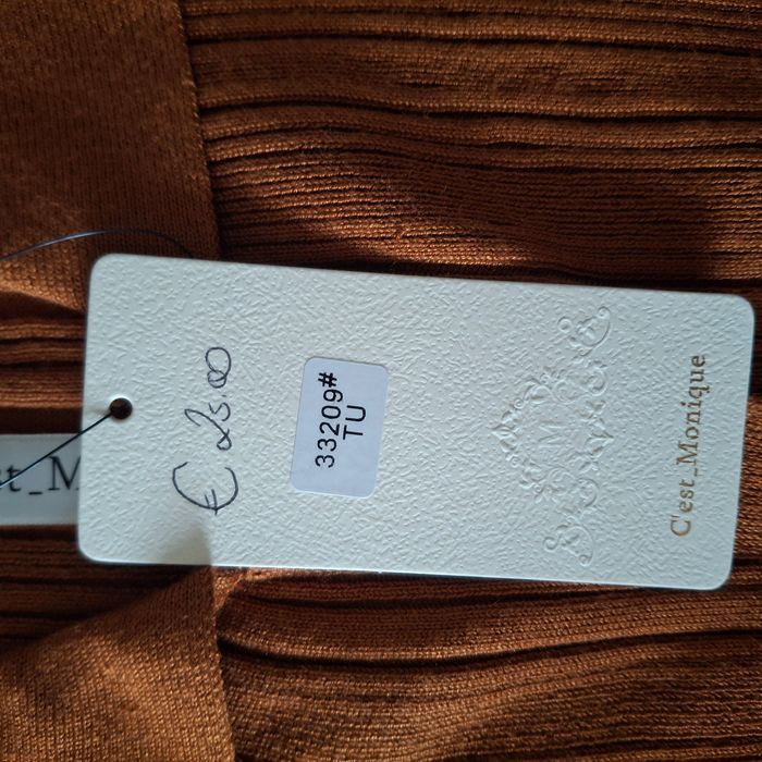 Robe en maille côtelée marron caramel à manches longues - Taille Unique - NEUF - C'est Monique - photo numéro 9