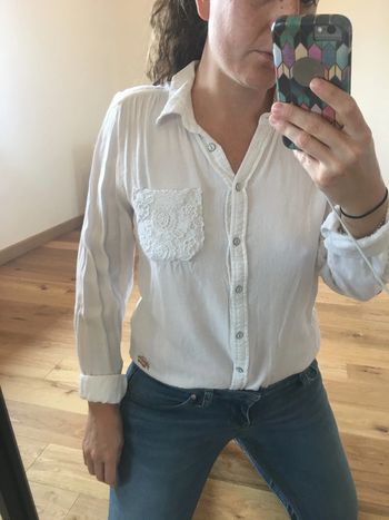 Chemisier blanc coton broderie anglaise dos nu Superdry