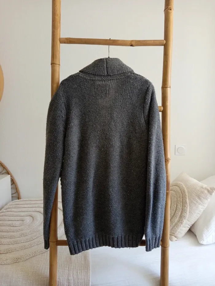 Gilet cardigan gris en laine Jack & Jones taille S - photo numéro 4
