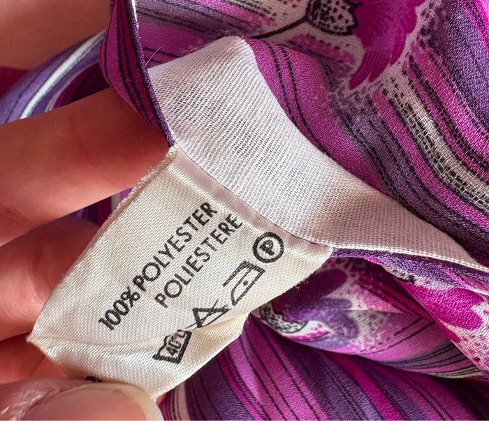 Chemisier vintage fleuri mauve violet t38 - photo numéro 7