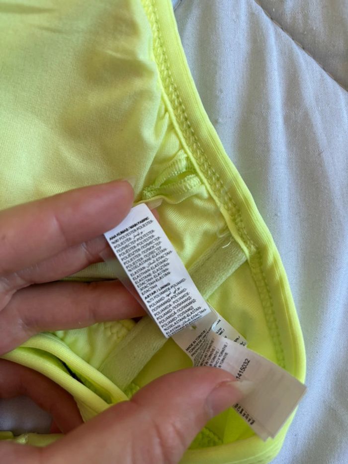 Haut de maillot de bain - bikini jaune fluo croisé penti taille XS/34 neuf - photo numéro 8