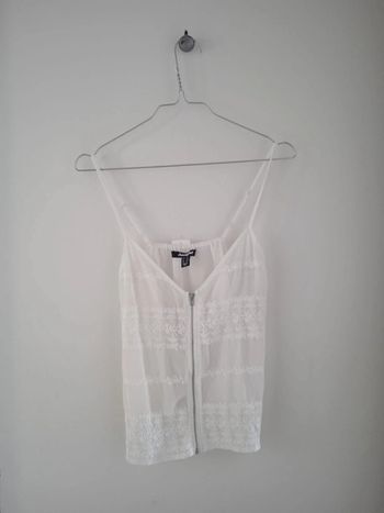 Débardeur blanc transparent, taille XS