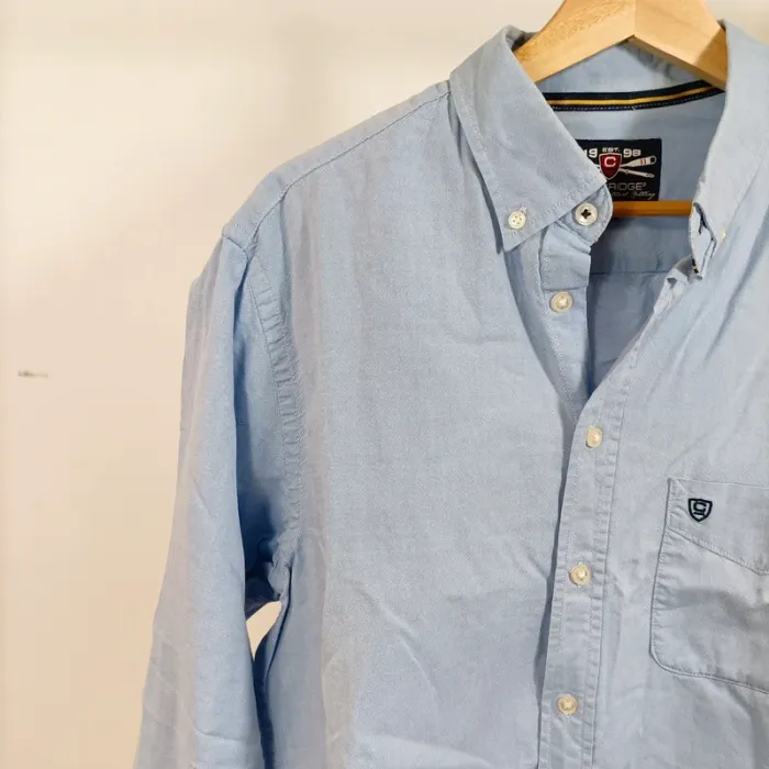 Chemise bleu clair Cambridge manches longues – 100 % coton – taille L A013 - photo numéro 3