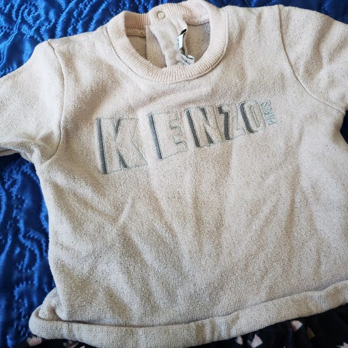 🌸 Robe pull marque kenzo rose beige et noir a motif taille 18 mois - photo numéro 2