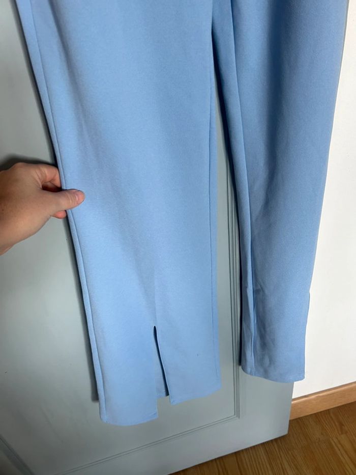 Magnifique combinaison manches longues et fentes aux chevilles turquoise • shein • taille S/36 - photo numéro 5