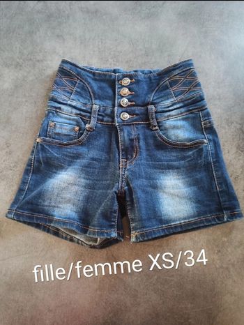 Short en jeans taille haute