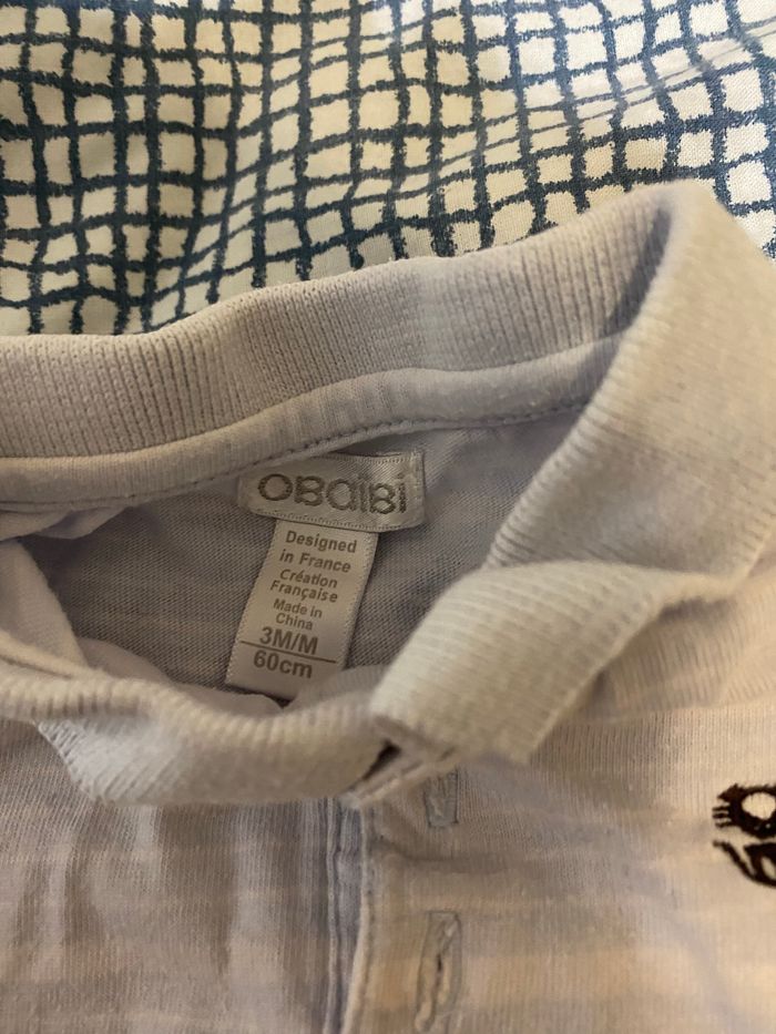 Polo à rayures bleu turquoise et blanc - photo numéro 4