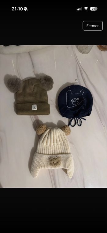 Lot bonnet et un cache coup