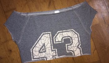 Croc top gris motif blanc