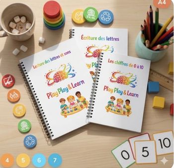 Lot 3 Livret éducatifs - Fait main - Lire / écrire lettres et chiffres 