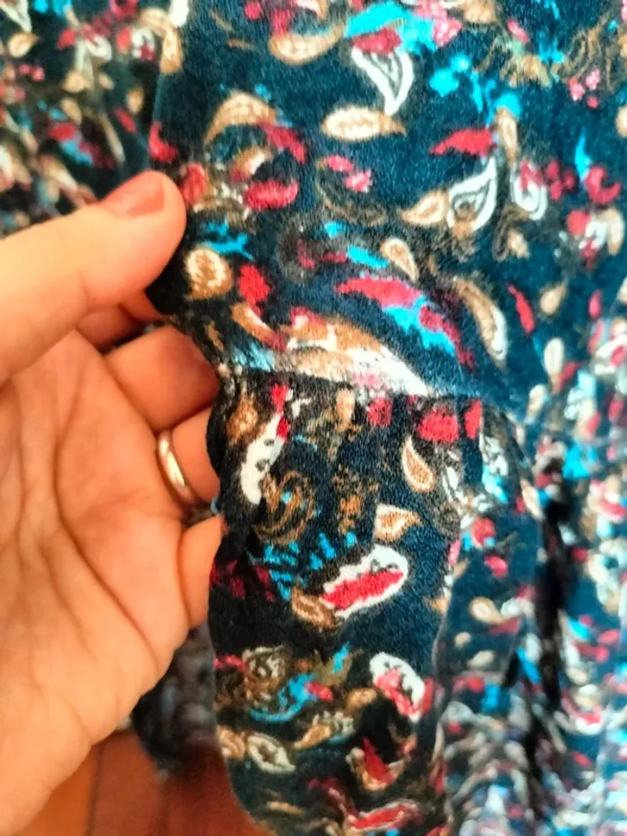 Robe large bleu marine à motif - photo numéro 6