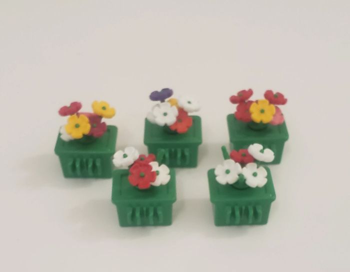Playmobil Végétations, Lot de 5 jardinières fleurs très bon état - photo numéro 2