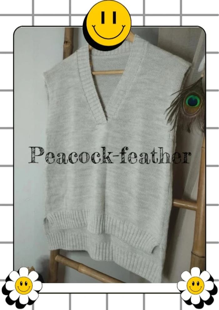 Pull crème sans manches TU neuf - photo numéro 4