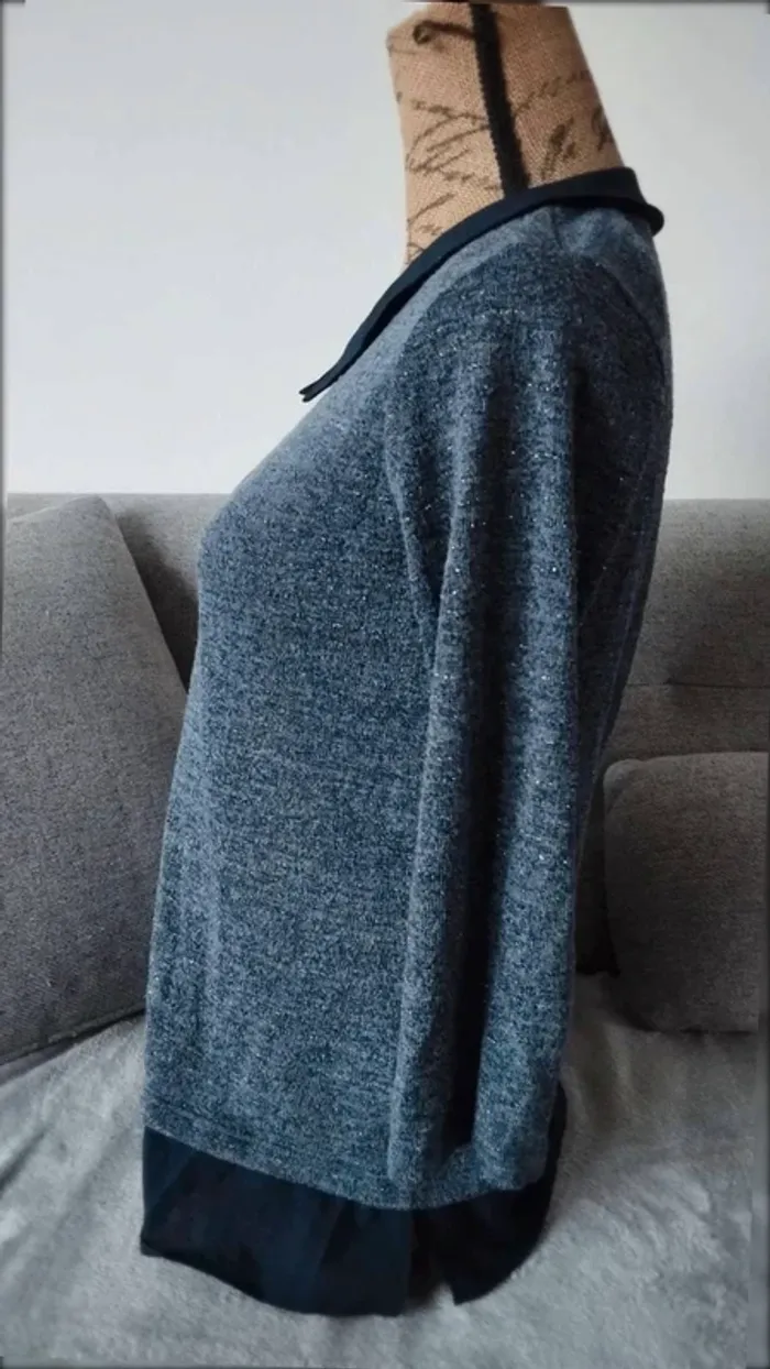 Top  haut  manches  3/4 armand Thierry taille  1 bleu - photo numéro 5