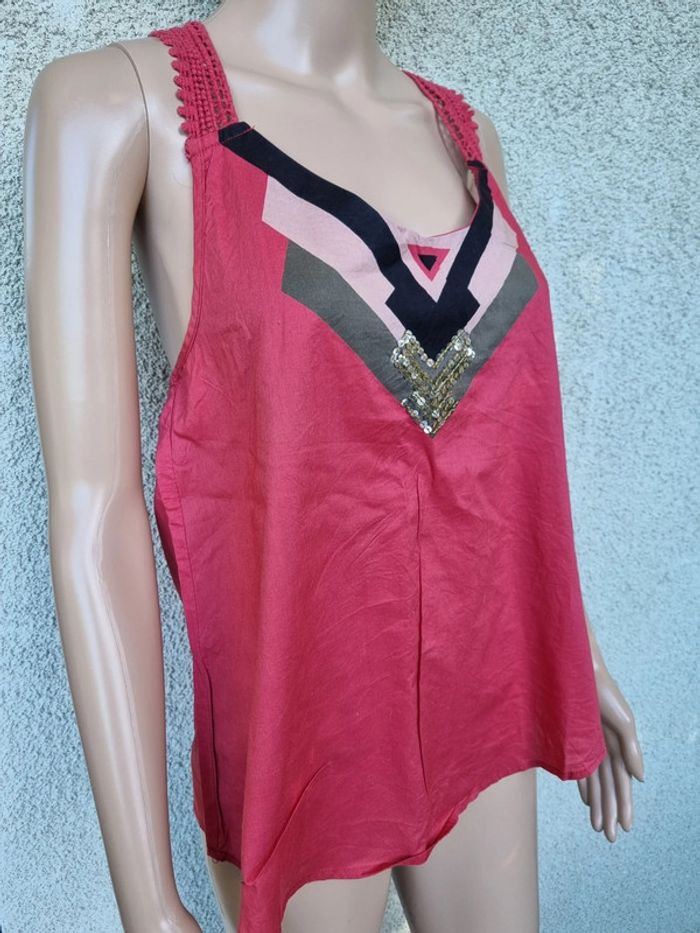 Debardeur rose foncé Cache Cache - photo numéro 3