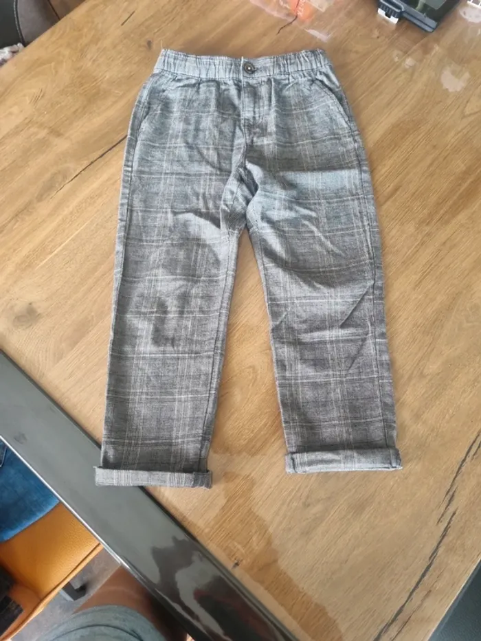 Pantalon fluide motif écossais