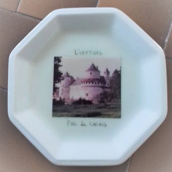 Assiette décorative - Liettres - Château - Pas de Calais - artisanales années 90