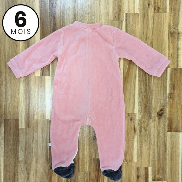 Pyjama velours chaud Pinguin - bébé fille 6 mois - photo numéro 3