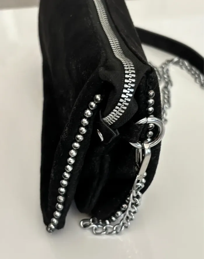 Sac à main pochette noir tendance fille femme - photo numéro 3