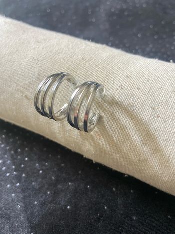 Boucles d'oreilles triple argentées 20mm