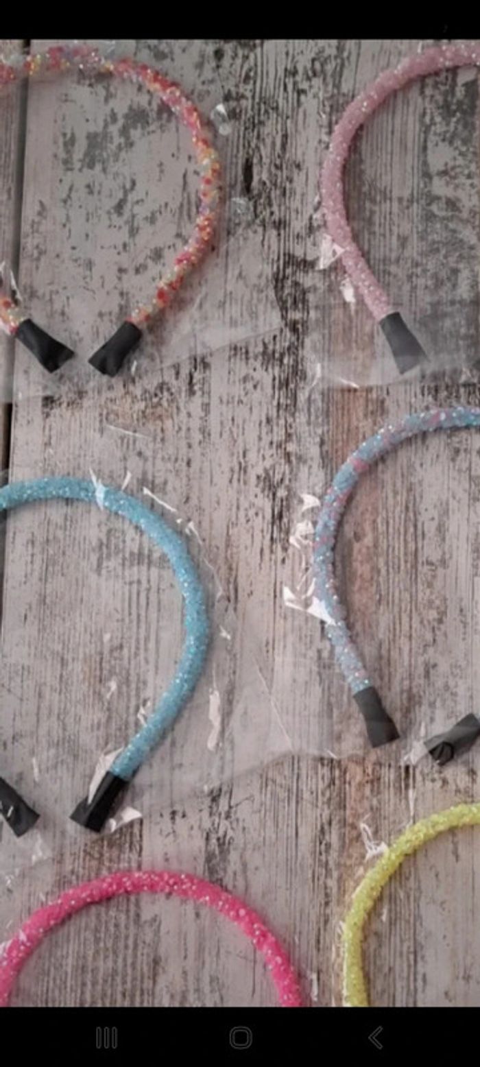 Lot de 6 serre-tête différents à strass et paillettes - photo numéro 8