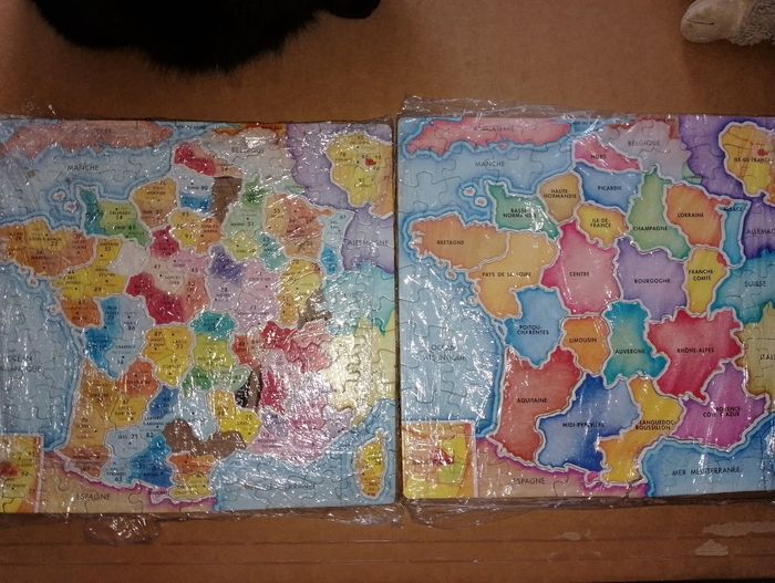 Puzzle carte de France régions et départements