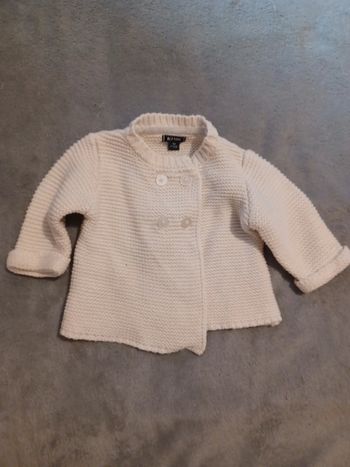 Gilet laine coton 1 mois naissance