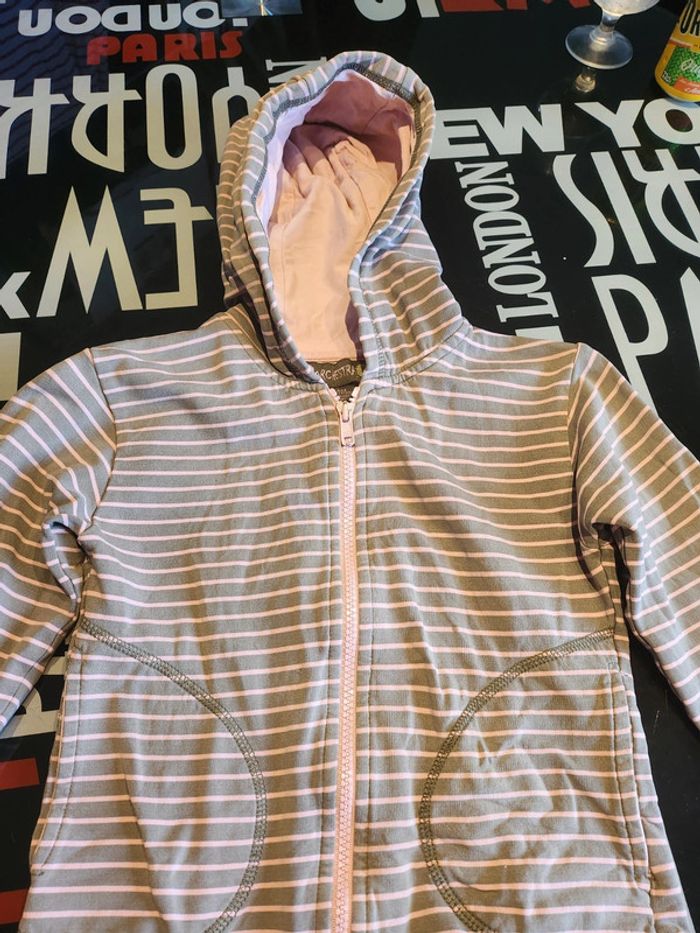 Gilet sweat léger rose et gris - photo numéro 2