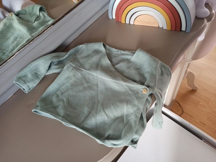 Pull fin vert de gris 6 mois Verbaudet