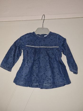 Chemise tunique en jean 6 mois Neuve
