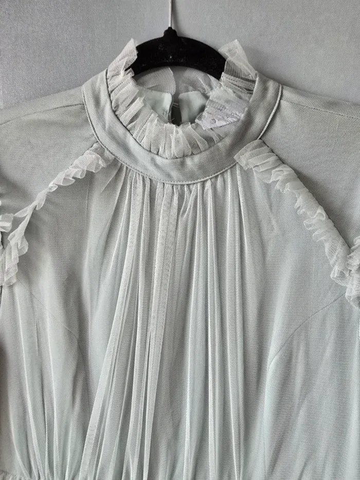 Robe de soirée / fête Wedding – Taille 42 – Vert d’eau – Élégante et longue - photo numéro 4